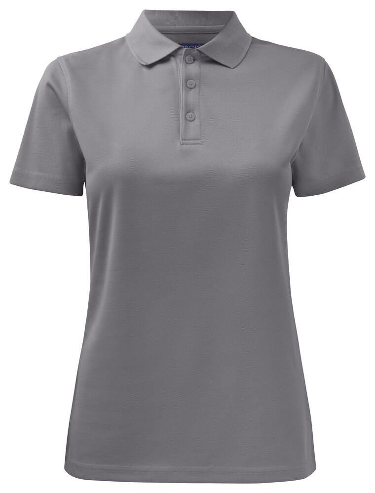 2041 DAMES POLO POLYESTER — Steengrijs