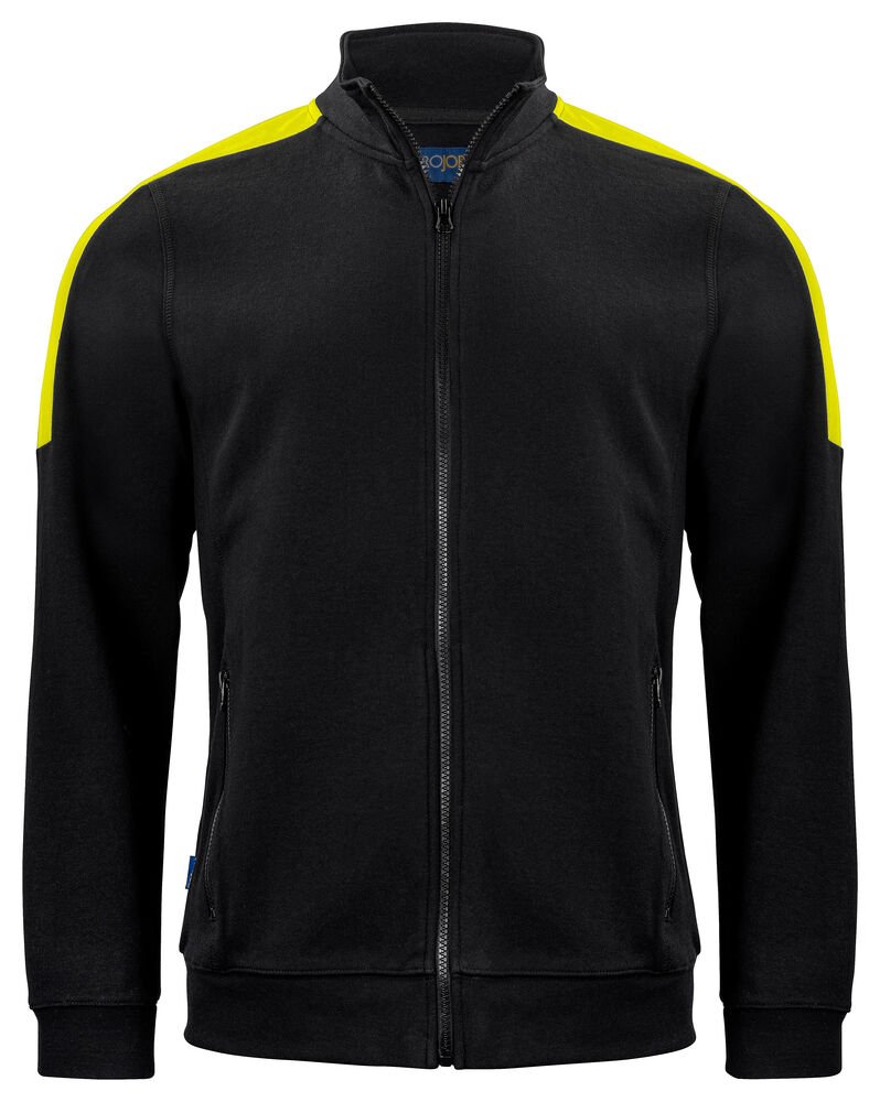 2129 SWEATER MET RITSSLUITING — Zwart/Geel