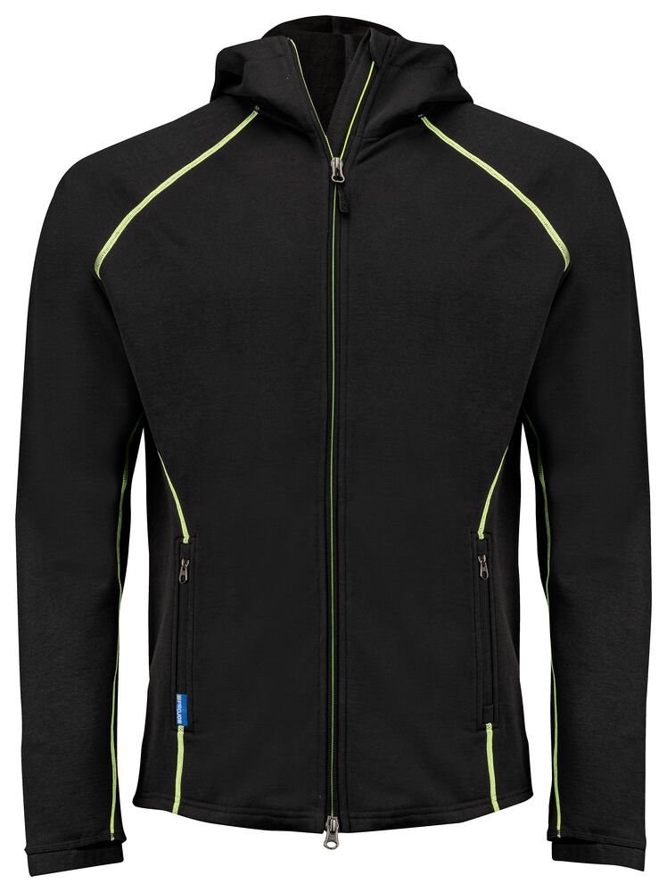 3314 HOODIE IN MICROFLEECE — Zwart/Geel