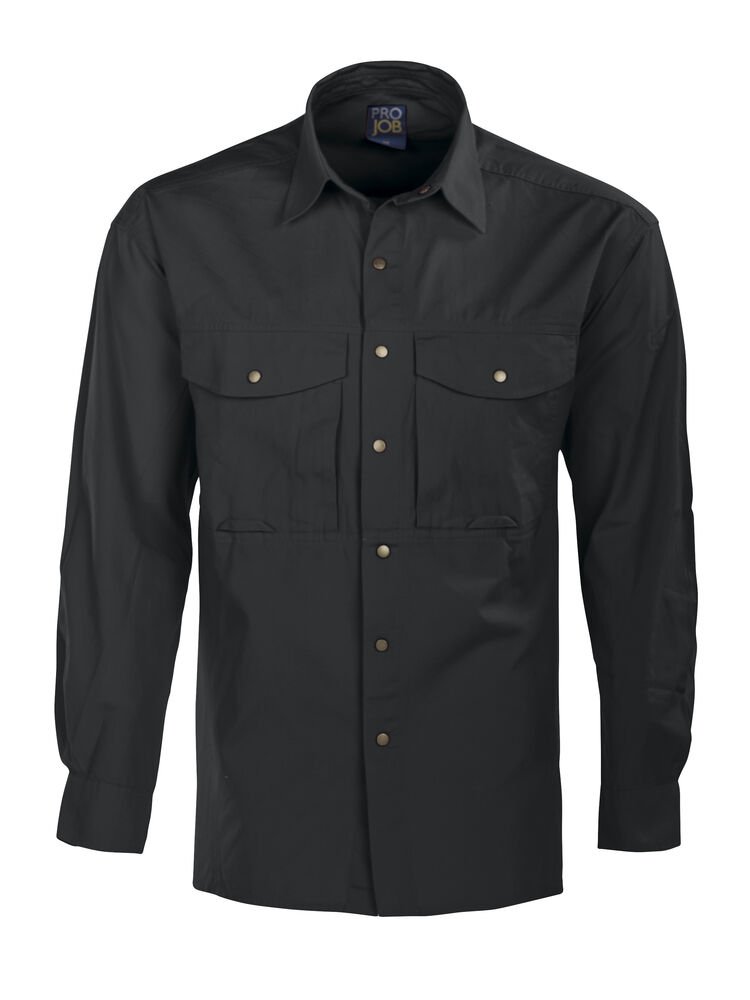 5210 HEMD LANGE MOUWEN — Zwart