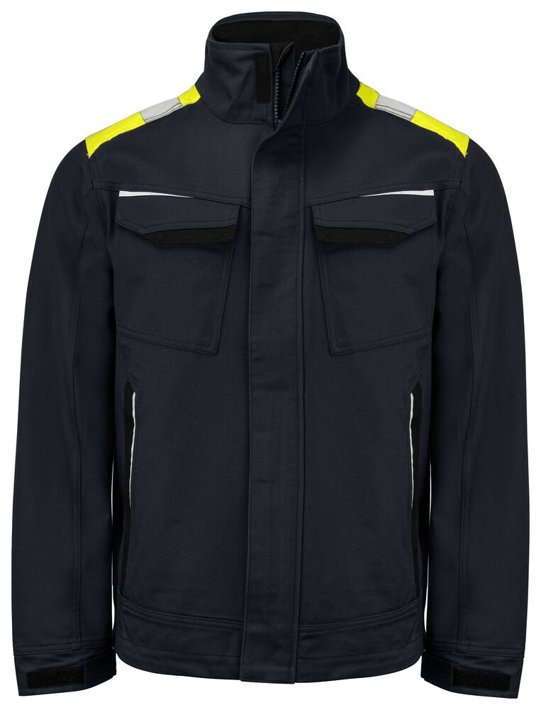 5437 SERVICE VEST KATOEN — Zwart/Geel