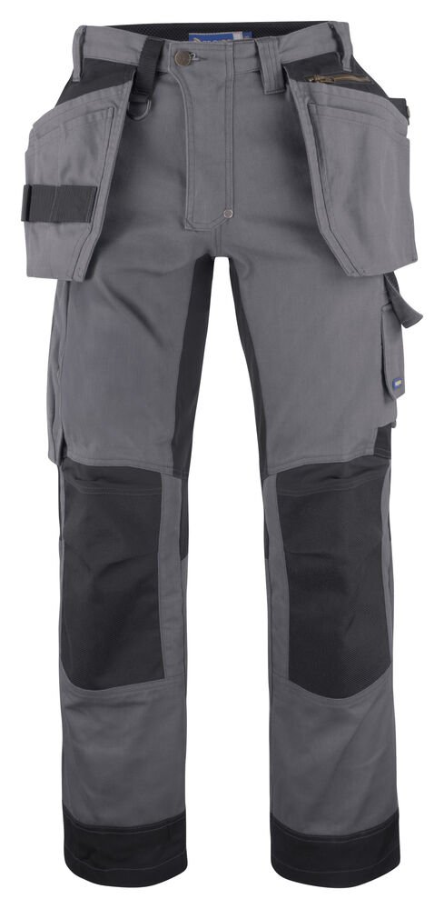 5524 CANVAS BROEK MET KNIEZAKKEN EN SPIJKERZAKKEN — Grijs