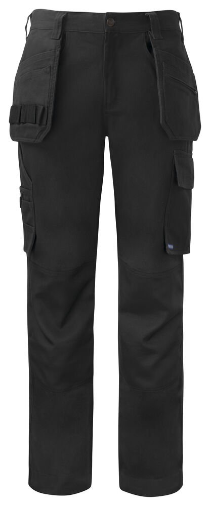 5530 BROEK MET KNIEZAKKEN EN SPIJKERZAKKEN KATOEN — Zwart