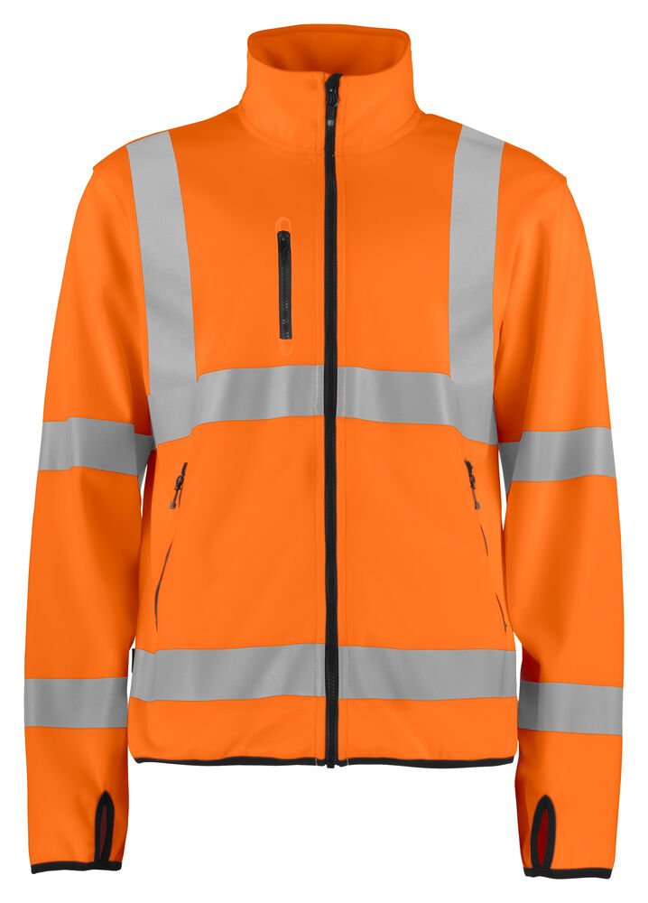 6105 SIGNALISATIE LICHTE SOFTSHELL EN ISO 20471 KLASSE 3 — Oranje/Zwart