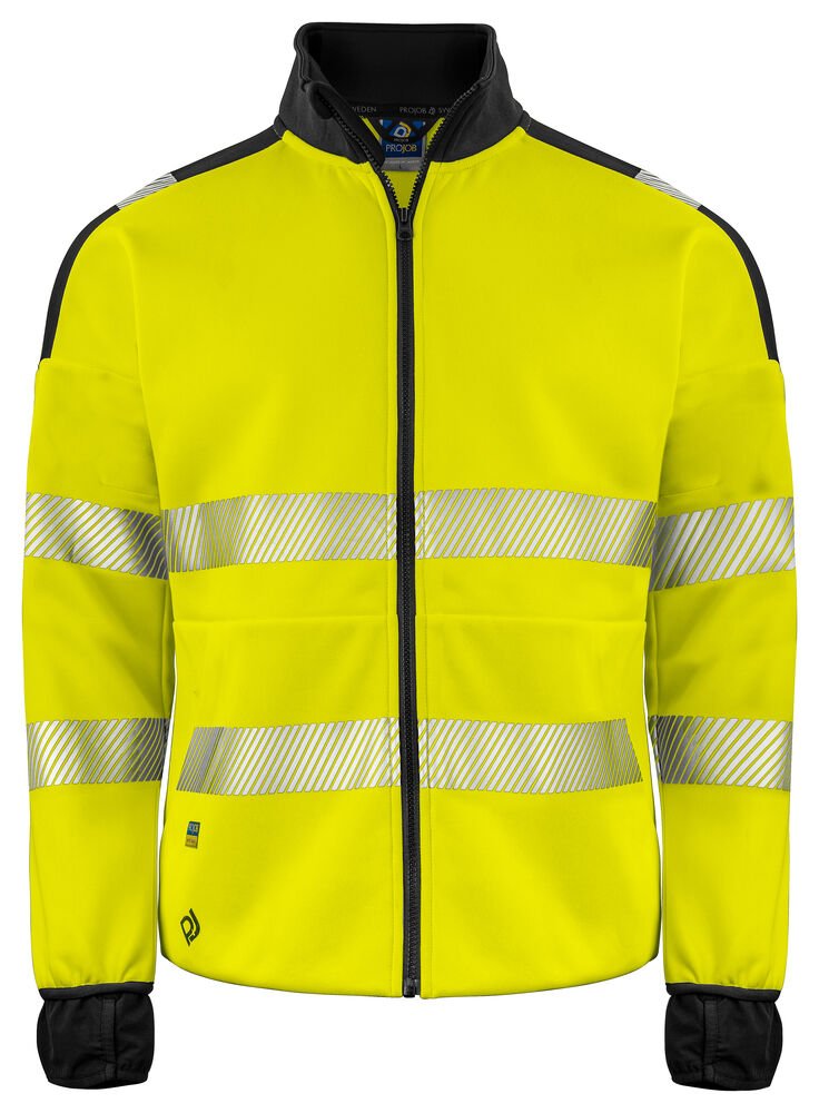 6109 SIGNALISATIESWEATER MET LANGE RITSSLUITING EN ISO 20471 KLASSE 3 — Geel/Zwart