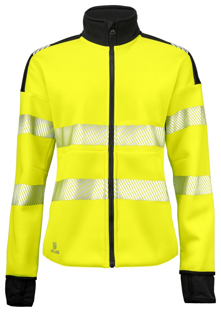 6111 DAMES SIGNALISATIESWEATER EN ISO 20471 KLASSE 3/2 — Geel/Zwart