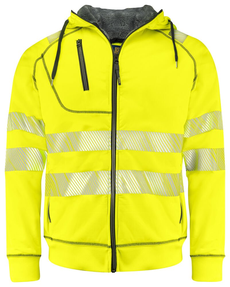 6130 SIGNALISATIEHOODIE GEVOERD EN ISO 20471 KLASSE 3/2 — Geel/Zwart