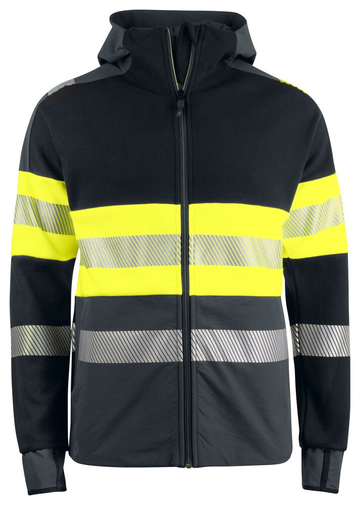 6122 SIGNALISATIEHOODIE EN ISO 20471 KLASSE 1 — Geel/Zwart