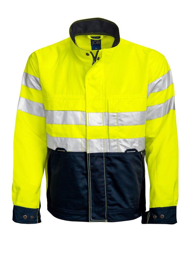 6401 SIGNALISATIEVEST EN ISO 20471 KLASSE 3 — Geel/Marine