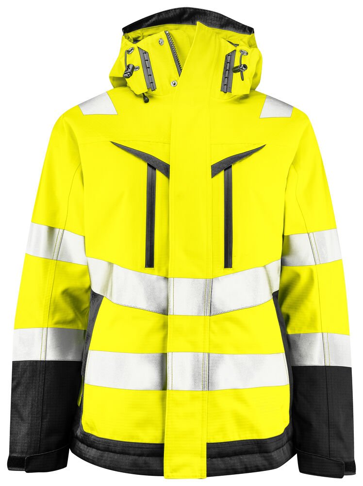 6449 GEVOERDE SIGNALISATIEJAS DAMES EN ISO 20471 KLASSE 2/3 — Geel/Zwart