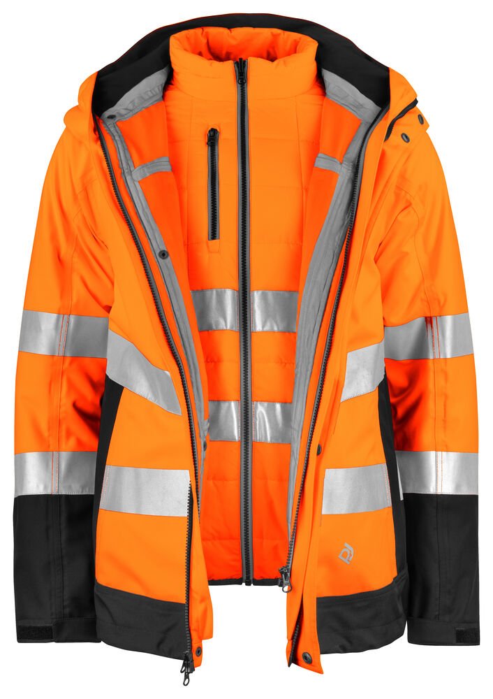 6445 SIGNALISATIEJAS 3-IN-1 EN ISO 20471 KLASSE 3/2 — Oranje/Zwart